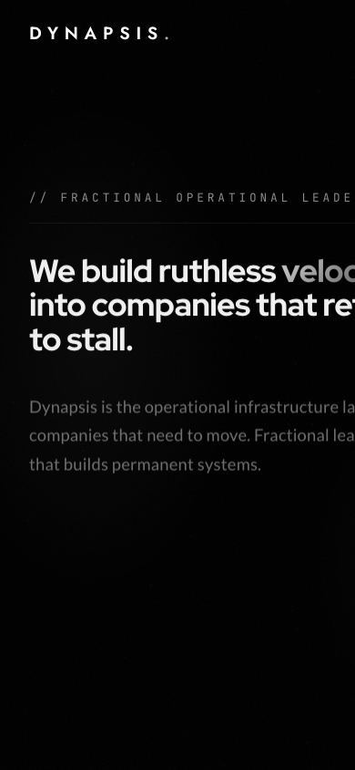 Dynapsis homepage on a phone